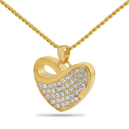 Gleaming Gold Steel Crystal Pendant